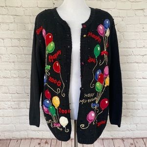 Vintage Y2K New Year 2000 Millennium Cardigan